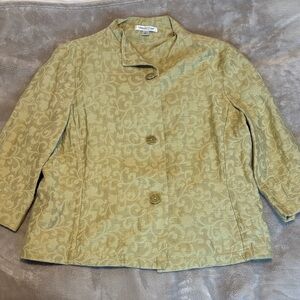 Coldwater Creek Light Olive Patterned Blazer